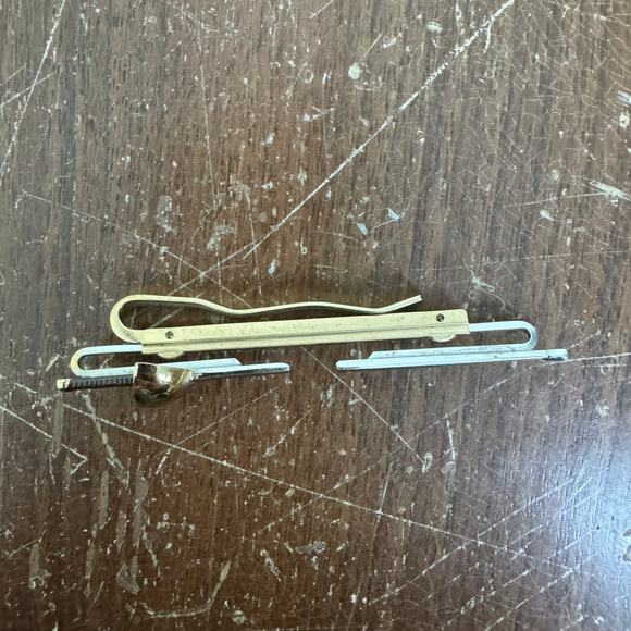 Hickok‎ USA Silver & Gold Tone Sword Tie Clip - Picture 6 of 6